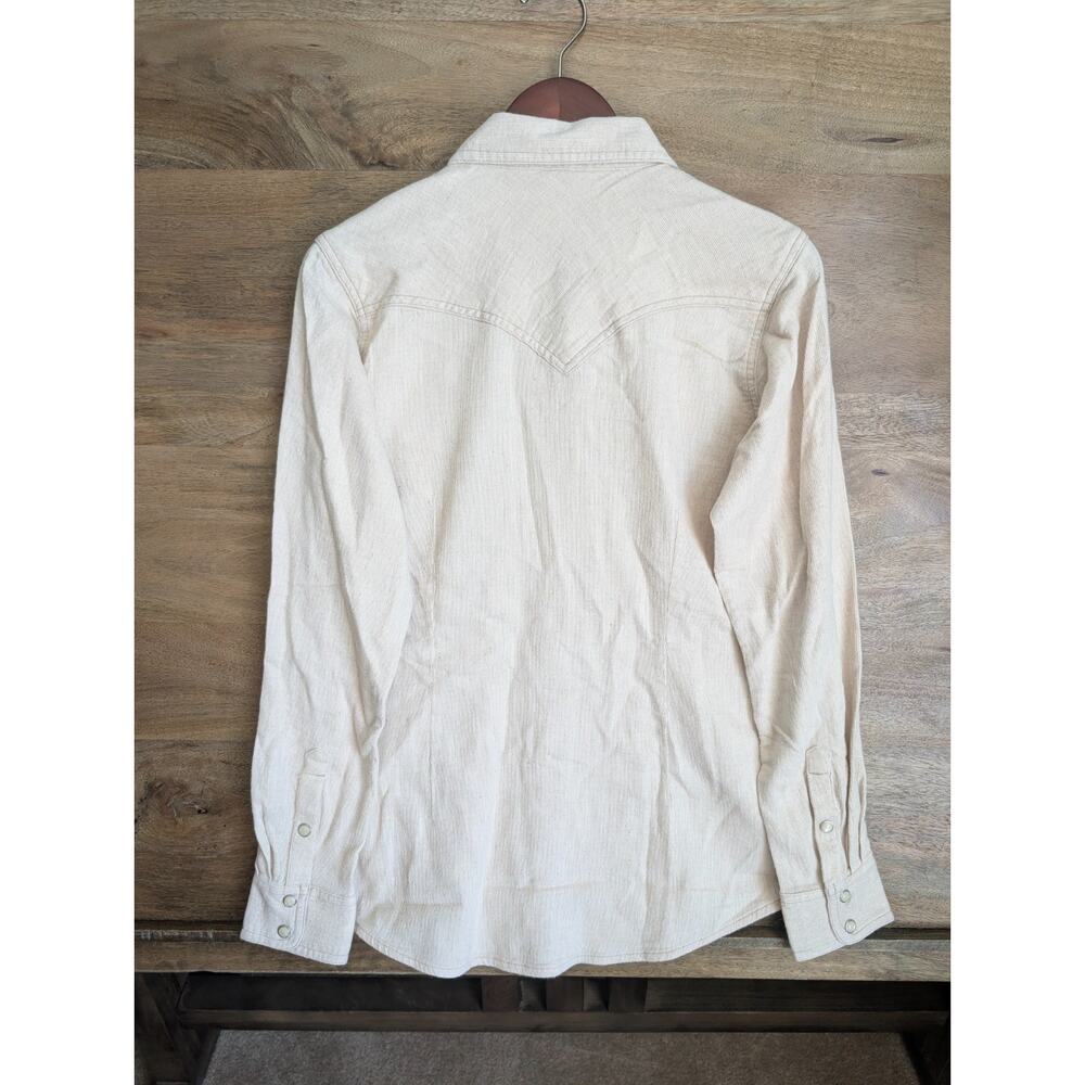 NWT Ariat Papyrus Western Shirt Womens Small Light Tan Long Sleeve Pearl Snap - Picture 2 of 6